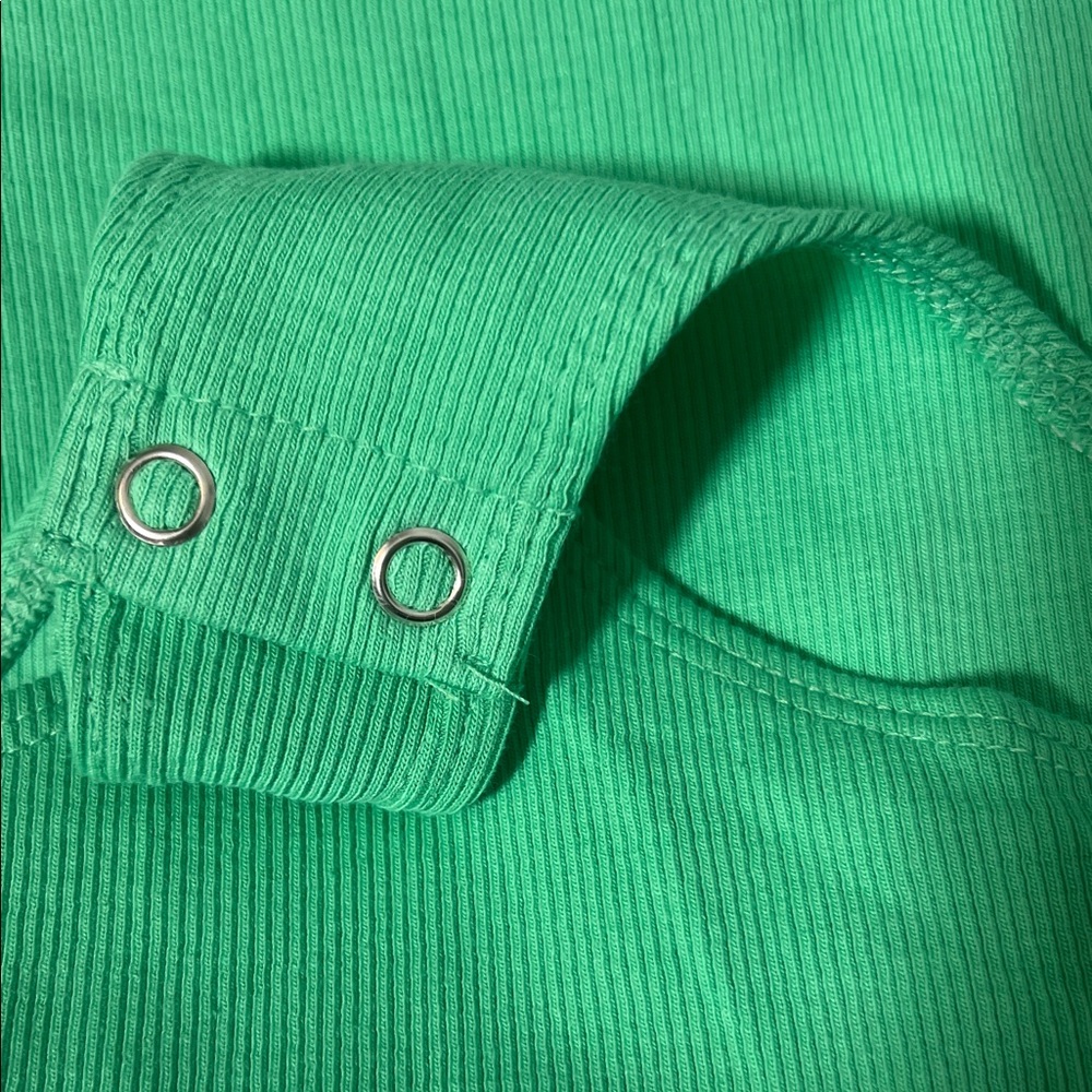 Express Bright Green Ruffle Sleeve Bodysuit - Picture 3 of 4